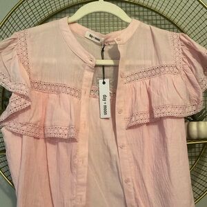 day + moon super cute short sleeve pink too NWT size M
